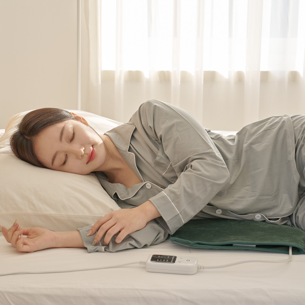 온열찜질기 전기찜질팩 허리 배 복부 어깨 찜질 매트 원적외선 수족냉증 중형 그린