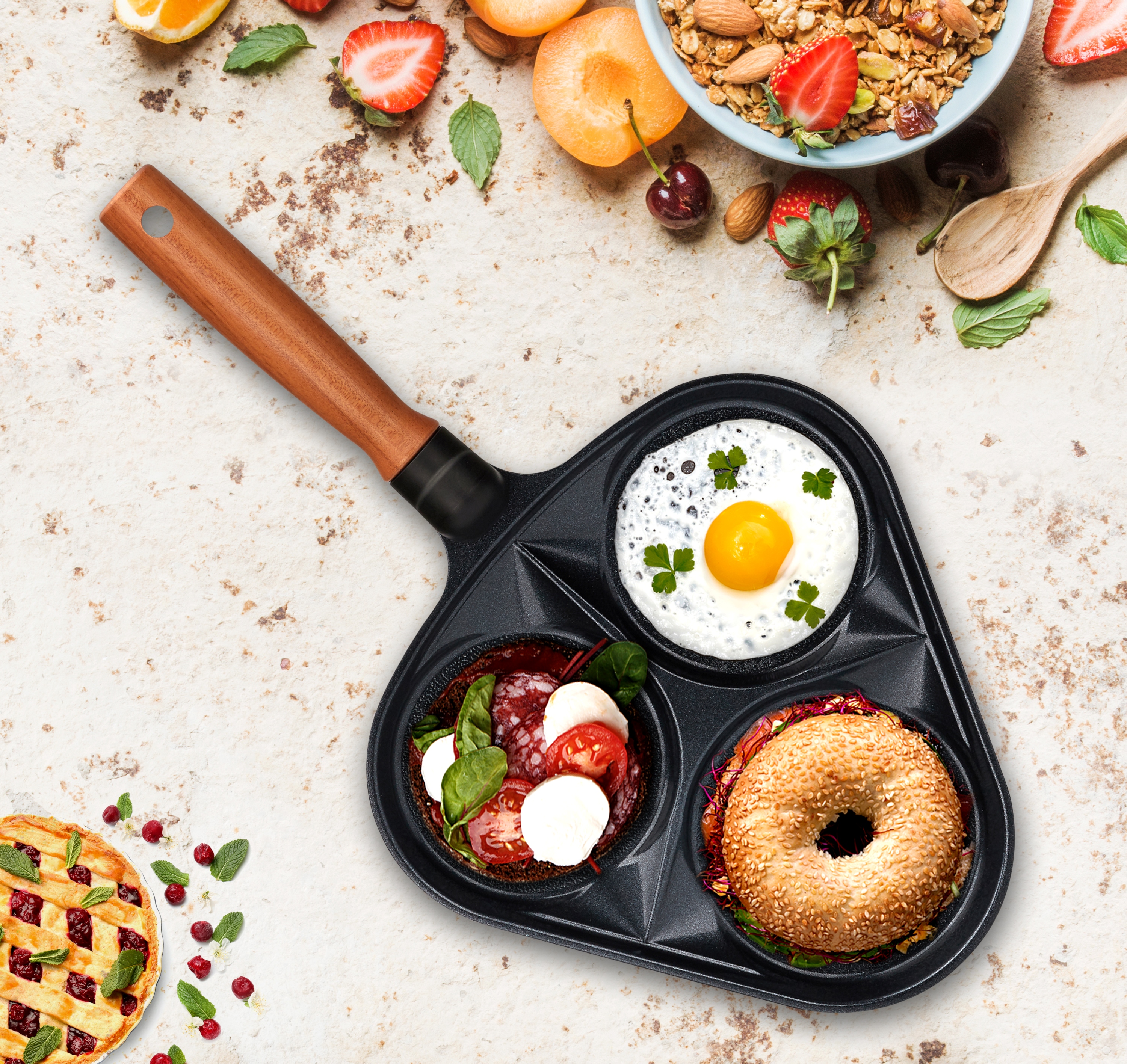 비자트 스피드 블랙 세라믹 코팅팬 계란후라이팬 국산 인덕션 3구 에그팬