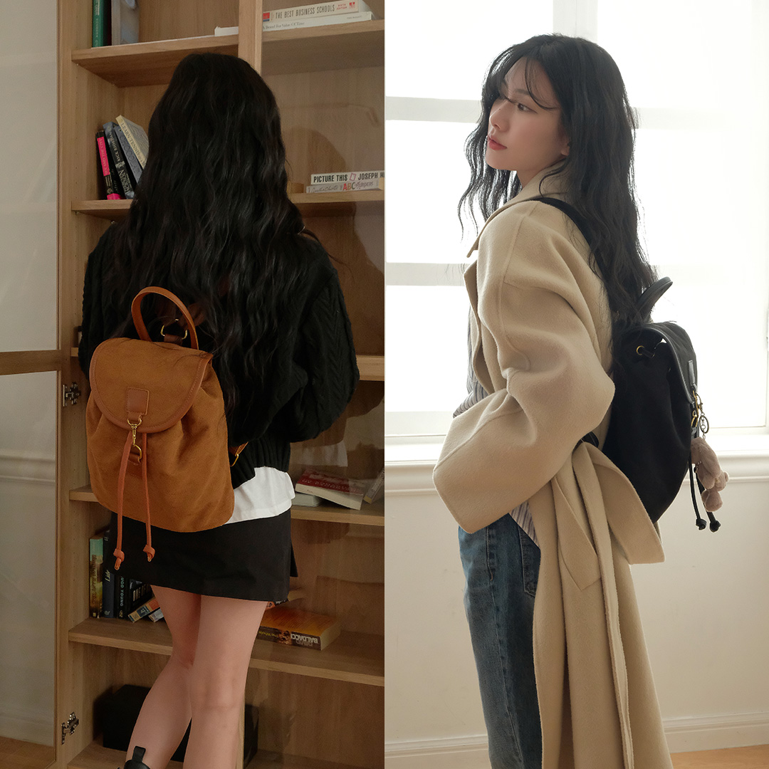 스웨이드 버클 복조리 미니 백팩 2color - 상세 이미지 4