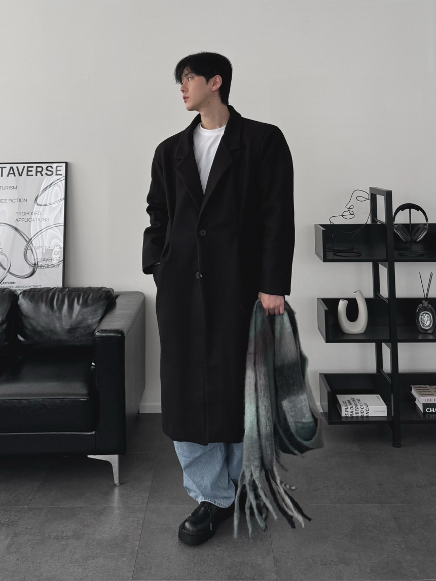 하객룩 두꺼운 울 모직 캐시미어 롱코트 오버핏코트 2color 상세 이미지 65