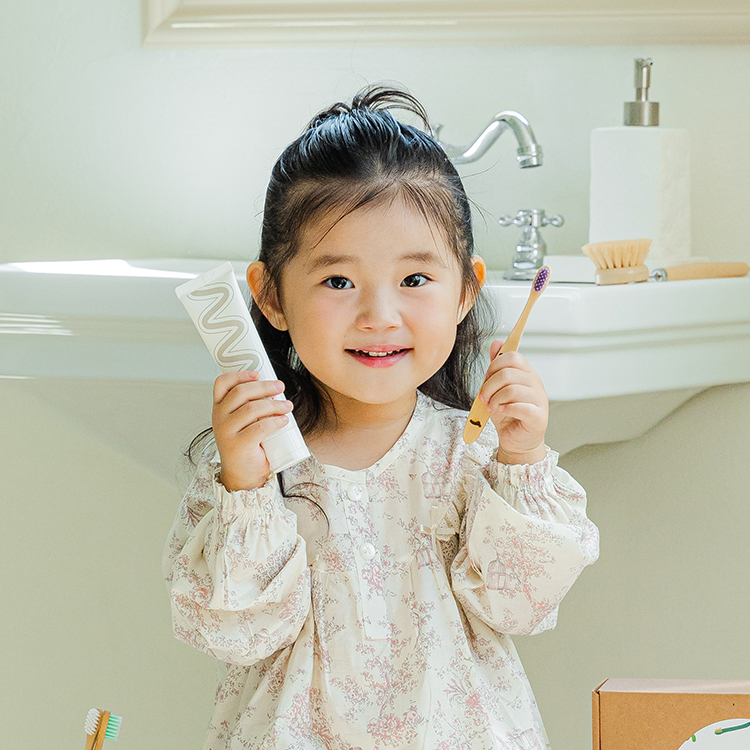 미세플라스틱 안심 닥터노아 대나무 유아 아기칫솔 6개입 2개+치약 2개