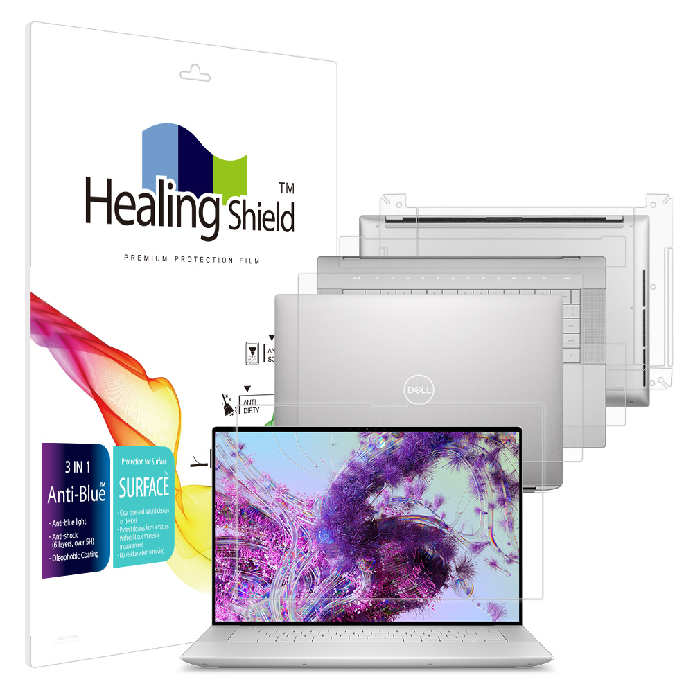 델 XPS 16 9640 터치 블루라이트차단 액정보호필름1매 외부3종 - 상품 이미지