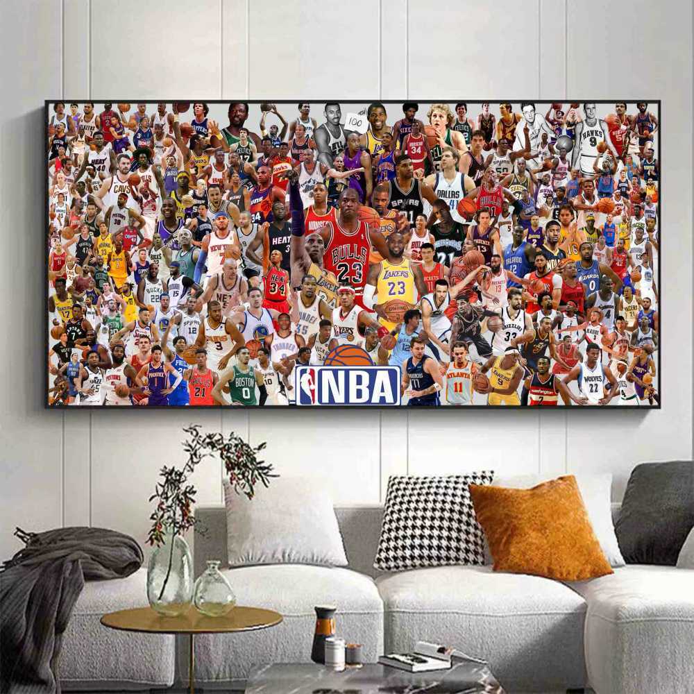 와이드 액자 NBA 가로 긴 농구 매장 사무실 사진 벽화 - 상세 이미지 3