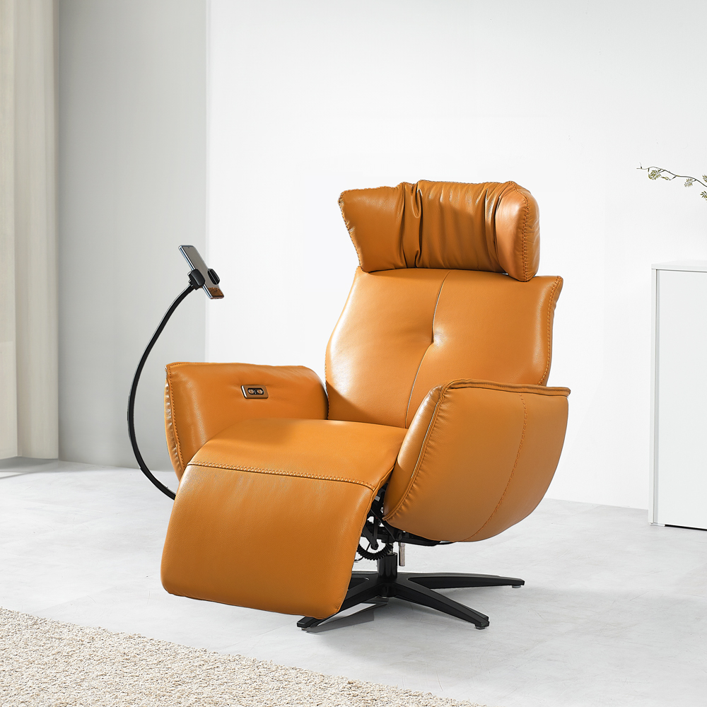 서광퍼니처 리즈 천연면피 가죽 1인 전동 리클라이너 소파 hw