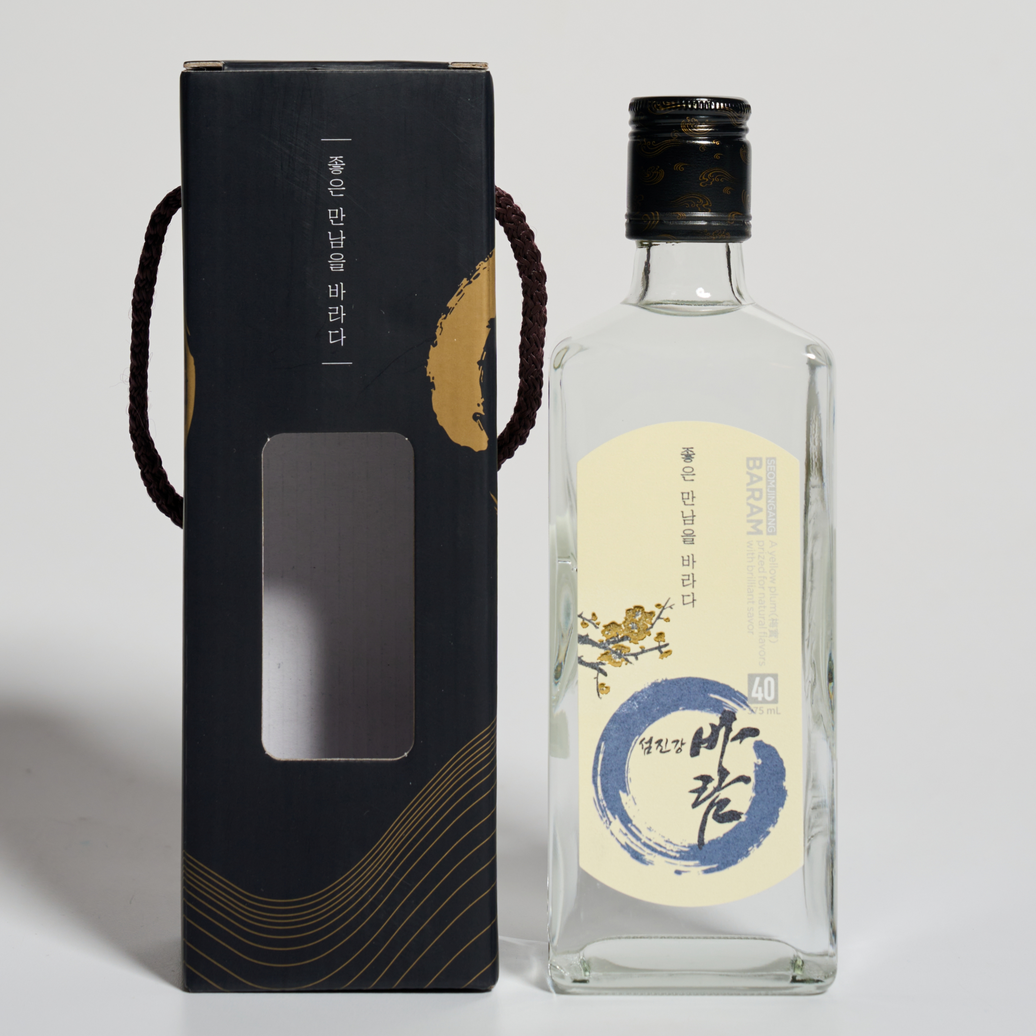 섬진강바람 백자 40도 375ml 매실증류주 옹기숙성 섬진강의봄 (케이스 포함) - 메인 이미지