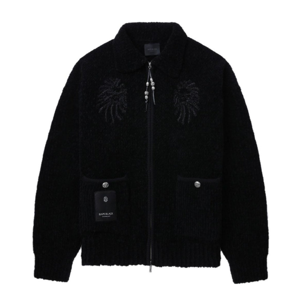 베이프 가디건 BAPE BLACK ZIPPED CARDIGAN 1K70-120-303 - 메인 이미지