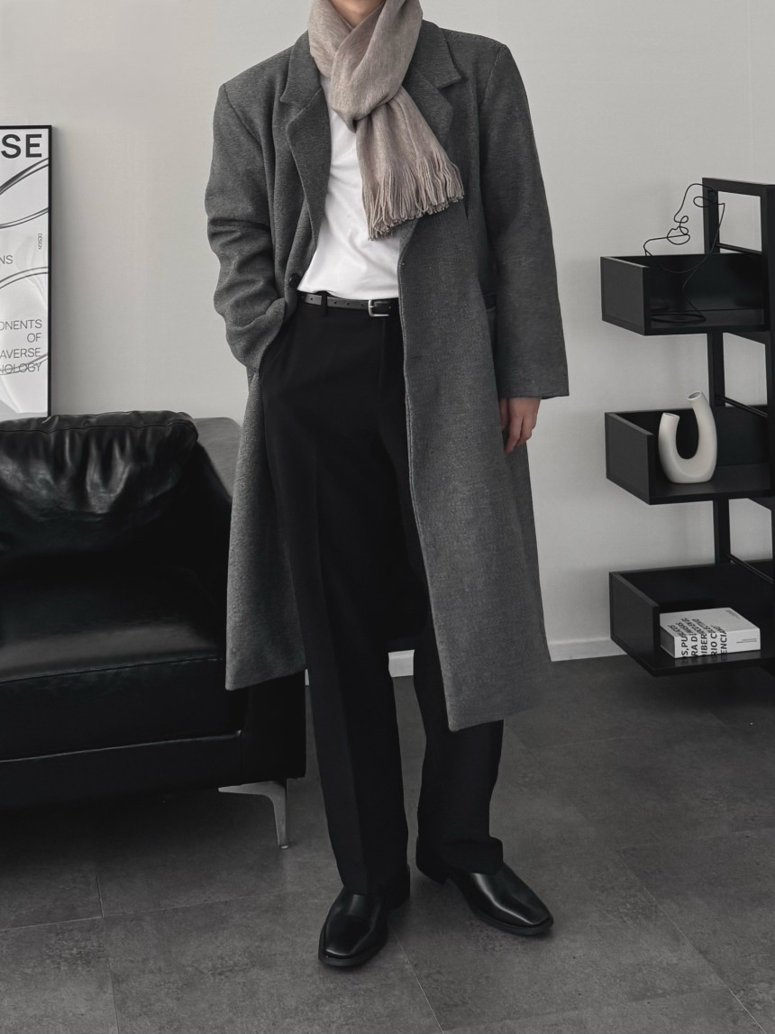 하객룩 두꺼운 울 모직 캐시미어 롱코트 오버핏코트 2color 상세 이미지 45