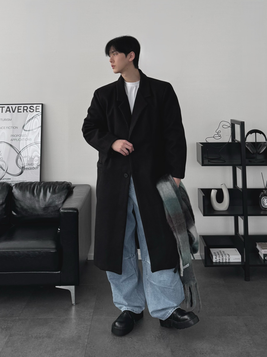 하객룩 두꺼운 울 모직 캐시미어 롱코트 오버핏코트 2color 상세 이미지 69