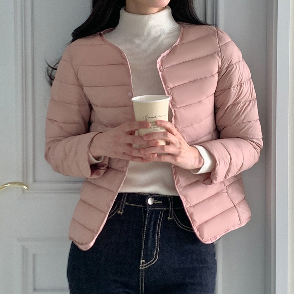 여성 경량패딩 점퍼 이너 숏 패딩 깔깔이 프리미엄 웰론 제품 이미지