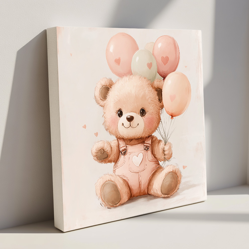 행복한곰 80cm x 80cm 캔버스액자 동물그림 - 상세 이미지 3