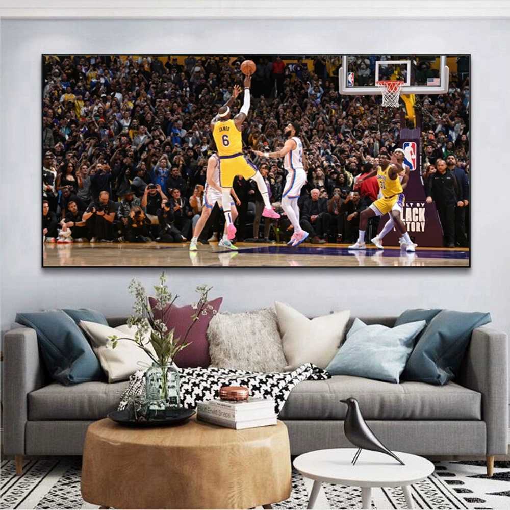 와이드 액자 NBA 가로 긴 농구 매장 사무실 사진 벽화 - 상세 이미지 4