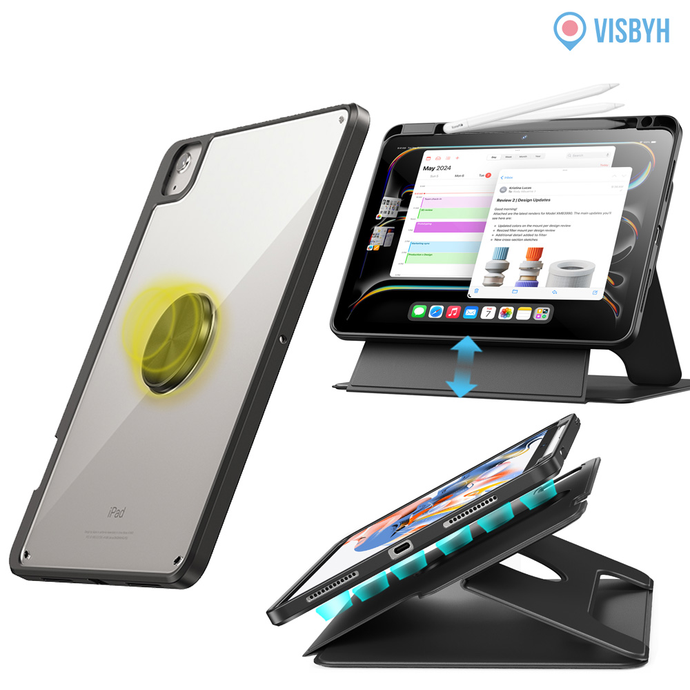 비스비 플렉스뷰 마그네틱 케이스/ 가로세로회전스탠딩/ 다크 그레이, 아이패드프로12.9 6/5/4세대 - 상세 이미지 2