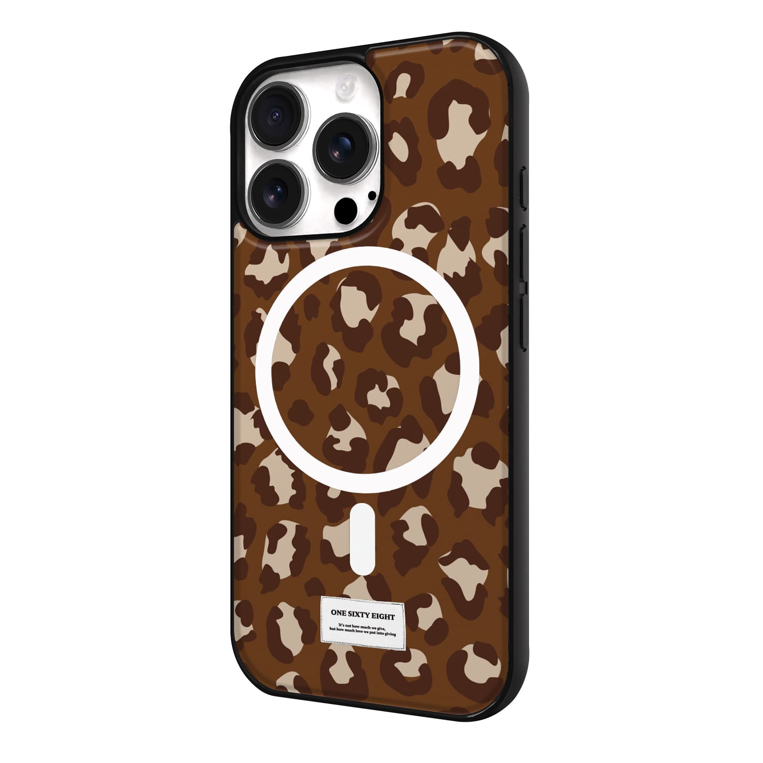 아이폰16 프로 맥세이프 케이스 자석 스웨이드 레오파드 브라운 - 상세 이미지 3