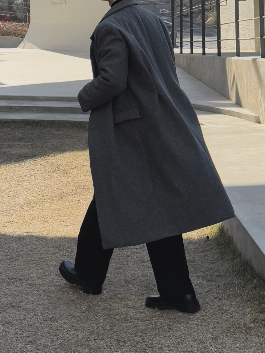 하객룩 두꺼운 울 모직 캐시미어 롱코트 오버핏코트 2color 상세 이미지 30