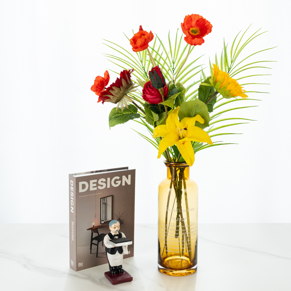 할메이드 인테리어 오브제 대형 미니 유리 꽃병 타이포 화병 대