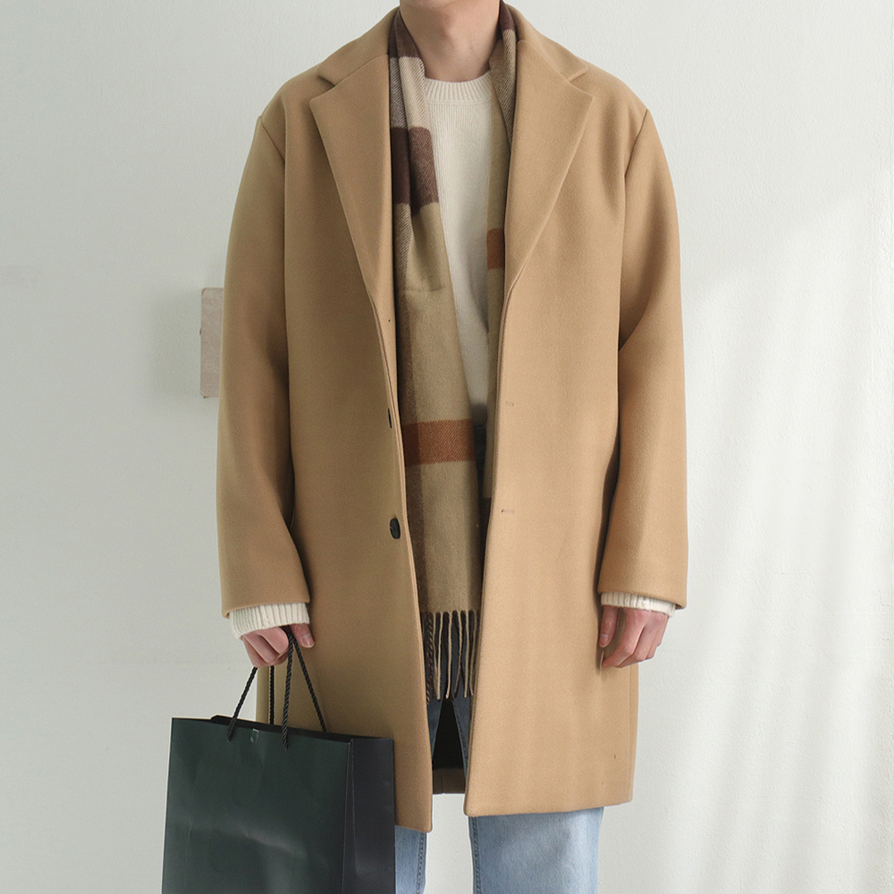 남자 코트 울 오버핏 빅사이즈 모직 남자 겨울코트 - 상세 이미지 2