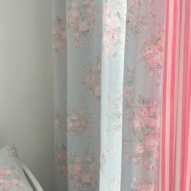 바이아미 물랑 꽃무늬 빈티지 레트로 맞춤 제작 사계절 린넨 커튼