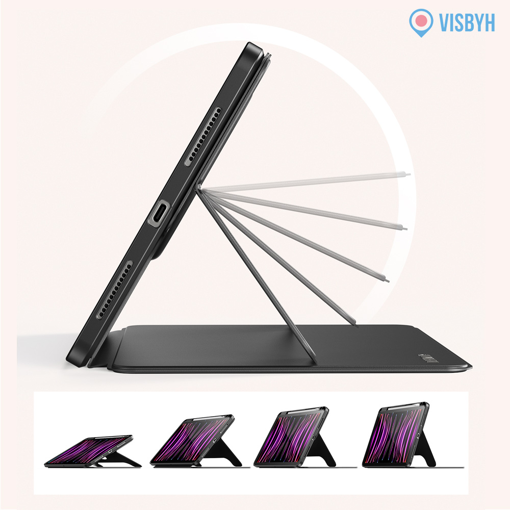 비스비 플렉스뷰 마그네틱 케이스/ 가로세로회전스탠딩/ 다크 그레이, 아이패드프로12.9 6/5/4세대 - 상세 이미지 3