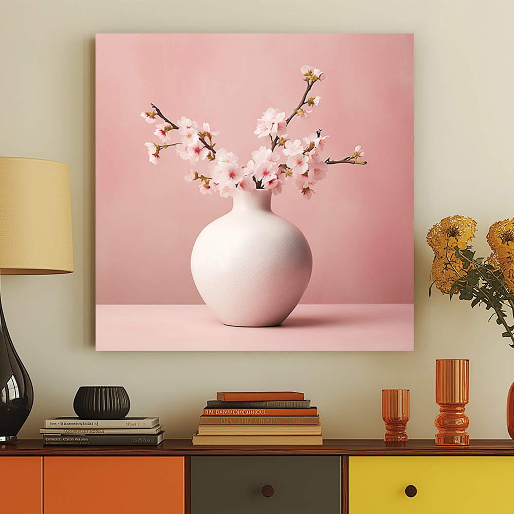 재물벚꽃화병 80X80cm 캔버스액자 화병그림 - 상세 이미지 3