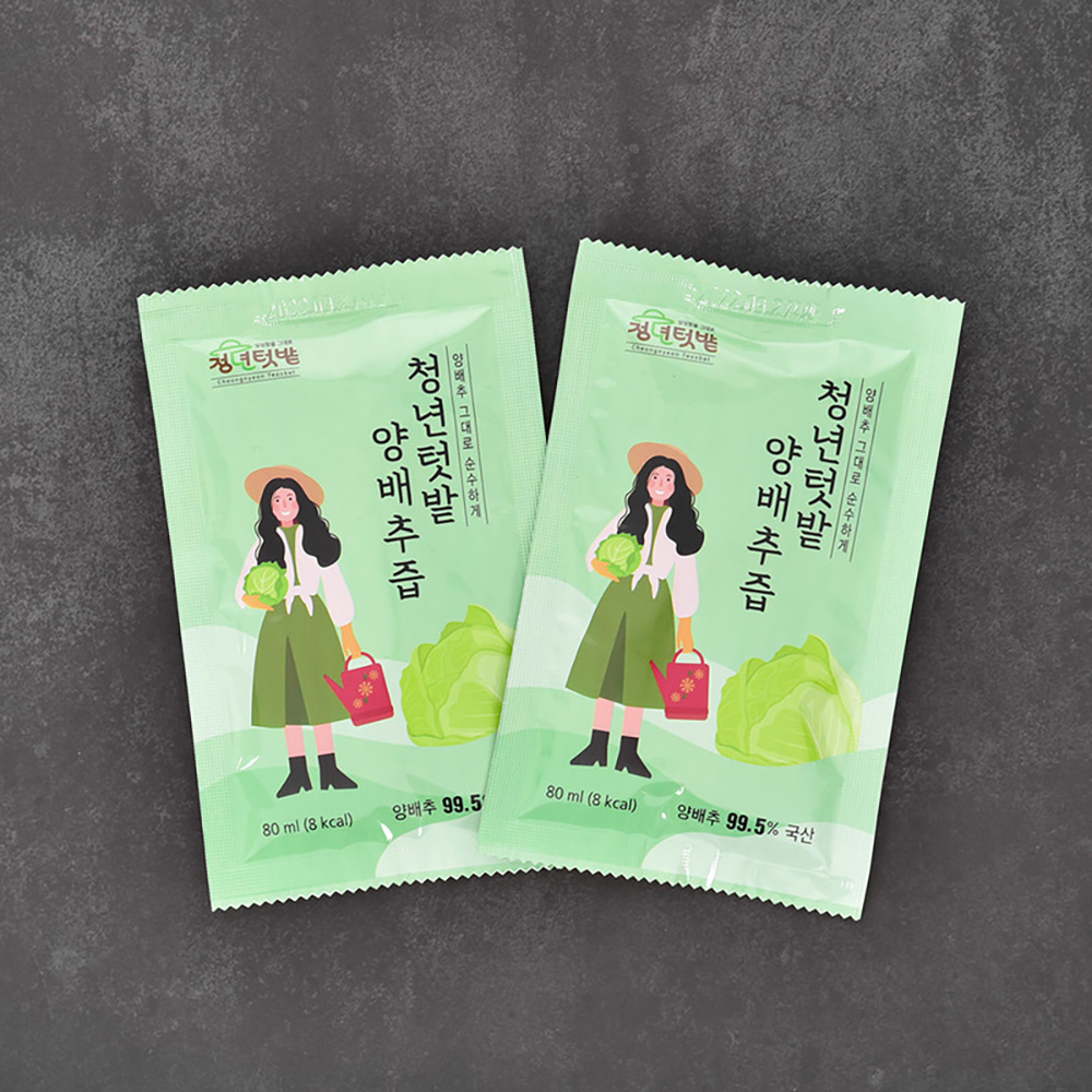 (청년텃밭)전남 무안 순수 양배추즙 실속형 80ml 100개 국내산 양배추액기스 이미지 6