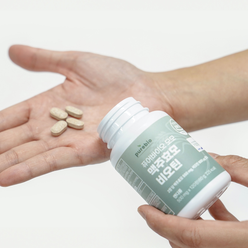 퓨어바이오 모모 맥주효모 비오틴 500mg x 120정, 4개 - 상세 이미지 4