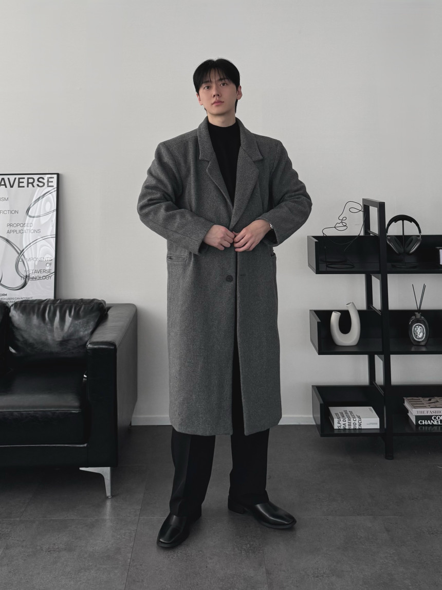 하객룩 두꺼운 울 모직 캐시미어 롱코트 오버핏코트 2color 상세 이미지 48