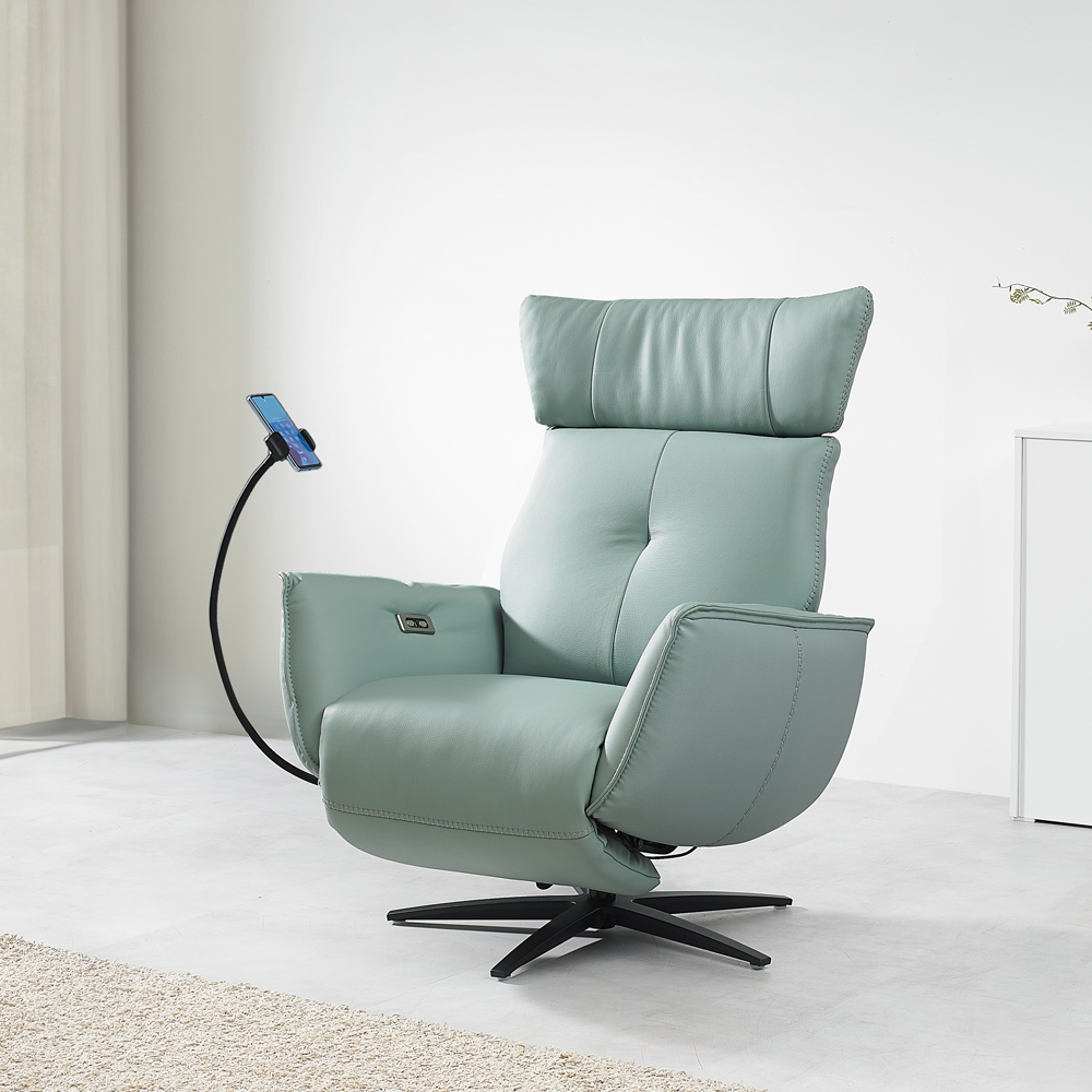 서광퍼니처 리즈 천연면피 가죽 1인 전동 리클라이너 소파 hw