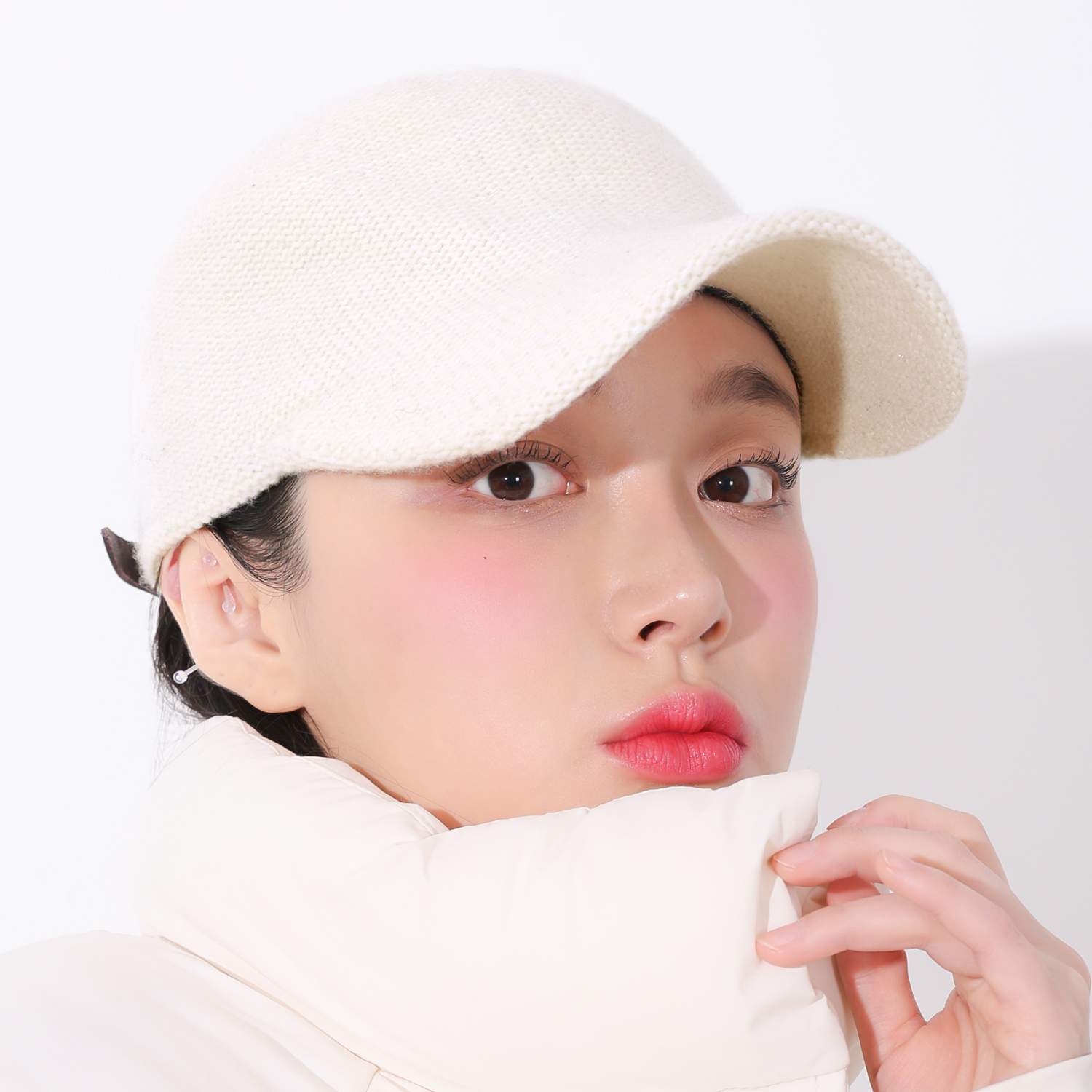 국내생산 울 혼방 베이직 겨울 니트캡 남녀공용 무지 니트 볼캡 이미지 7