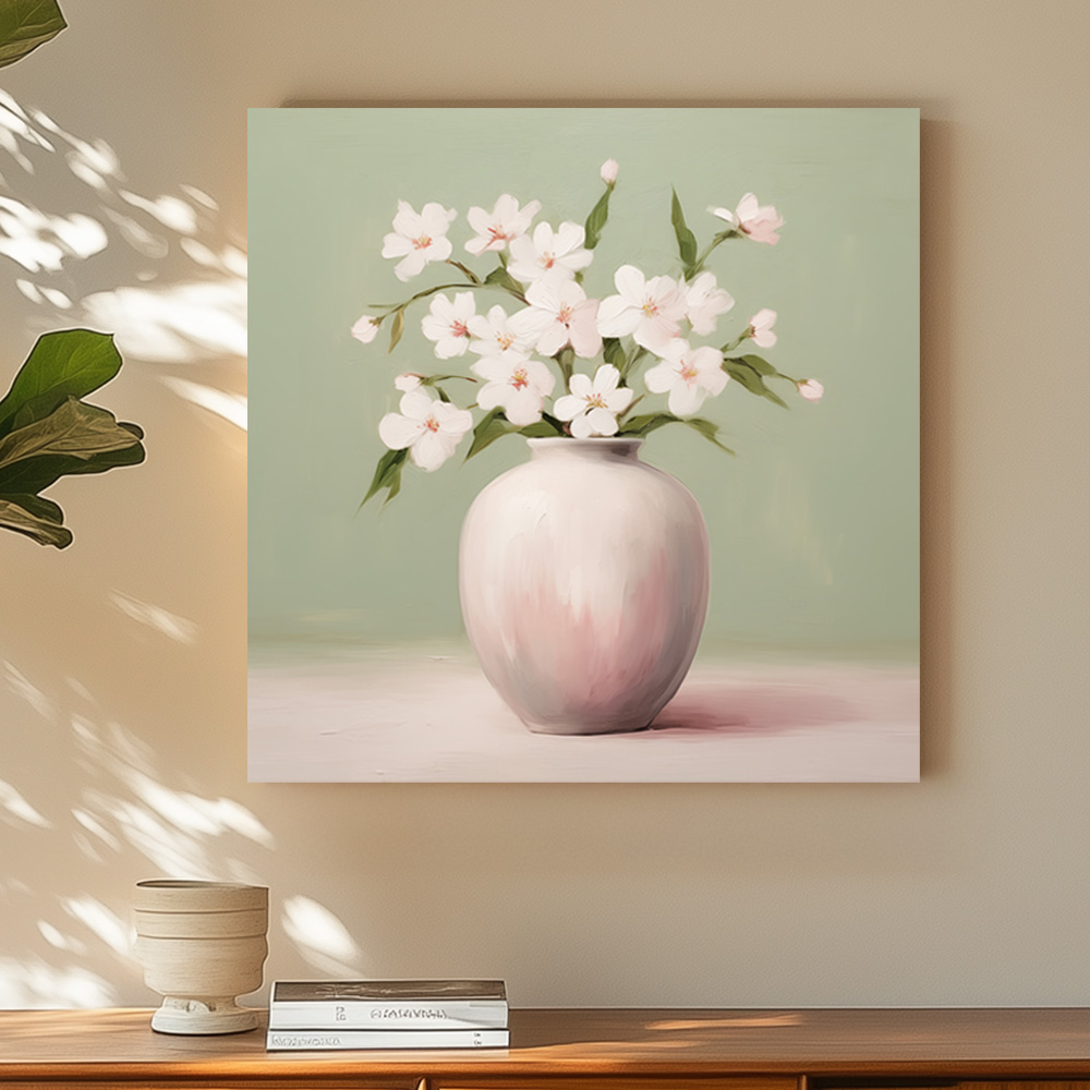 재물벚꽃화병 80X80cm 캔버스액자 화병그림 - 상세 이미지 4