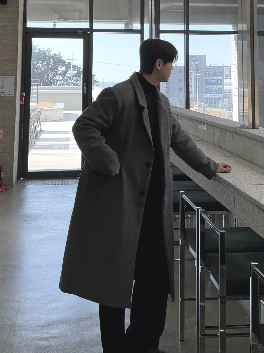 하객룩 두꺼운 울 모직 캐시미어 롱코트 오버핏코트 2color 상세 이미지 23
