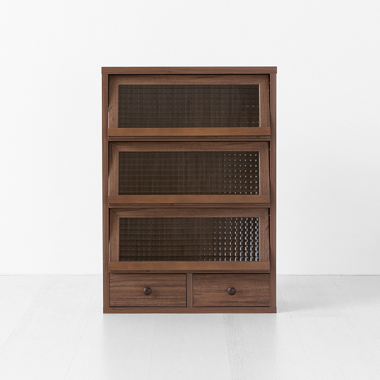 필몬 수납장 3문2서랍 CHM7150 500x200x705mm, 3단, 미들브라운 0035.7872