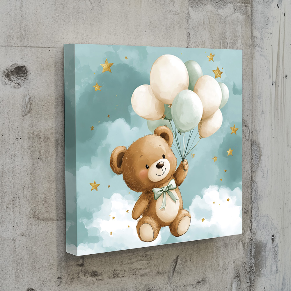 행복한곰 80cm x 80cm 캔버스액자 동물그림 - 상세 이미지 4