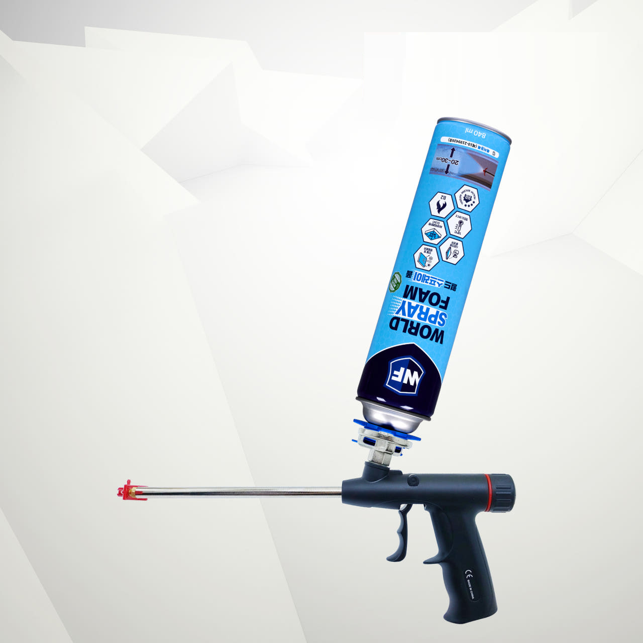 우레탄뿜칠 월드스프레이폼 + 월드폼건251 세트 우레탄폼 폼총 제품 이미지