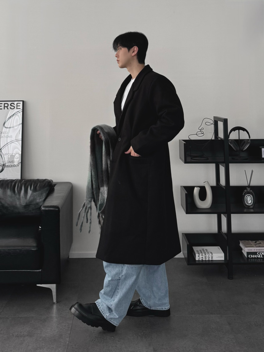 하객룩 두꺼운 울 모직 캐시미어 롱코트 오버핏코트 2color 상세 이미지 66