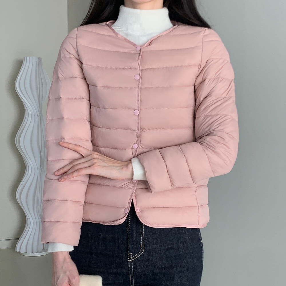 여성 경량패딩 아이보리