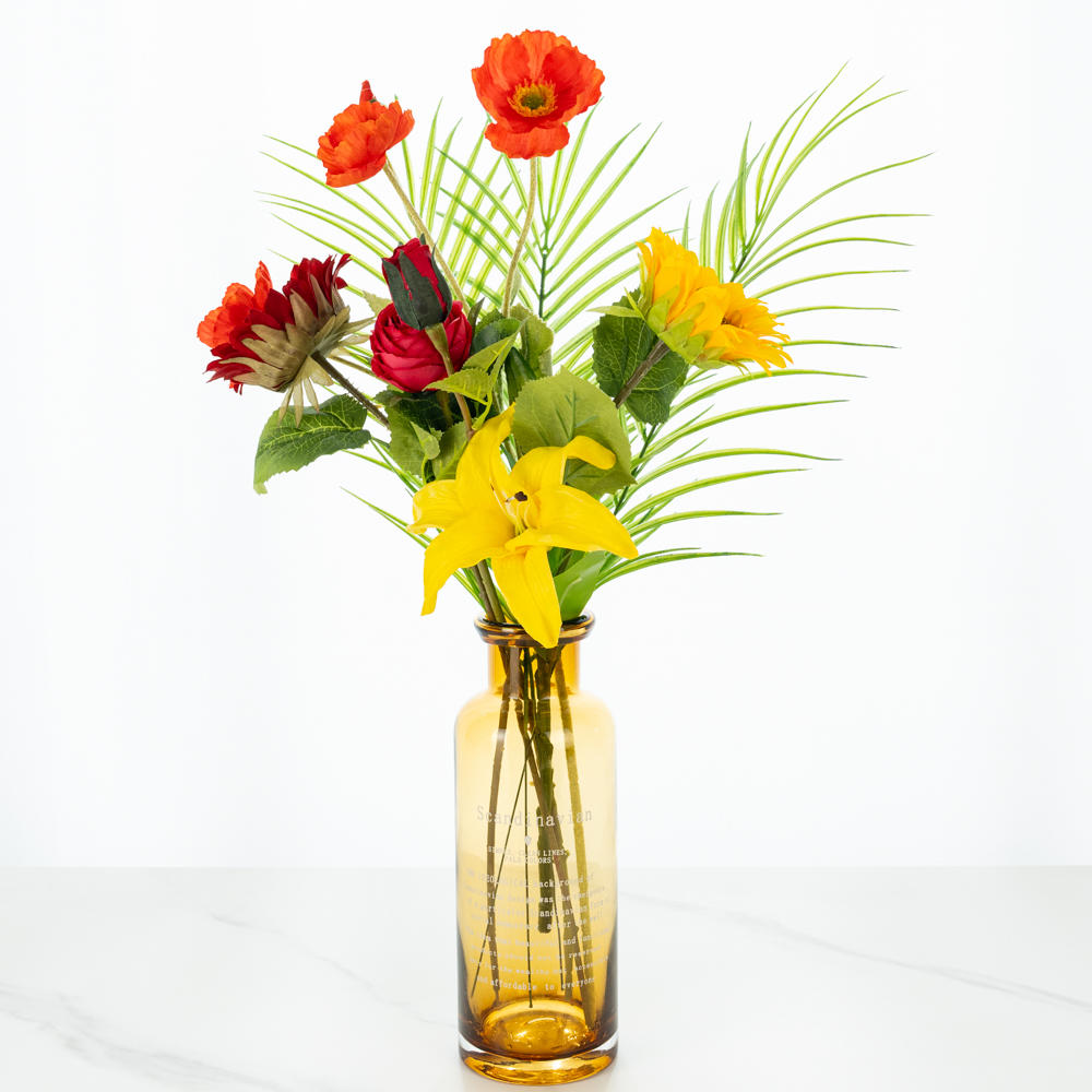 할메이드 인테리어 오브제 대형 미니 유리 꽃병 타이포 화병 대