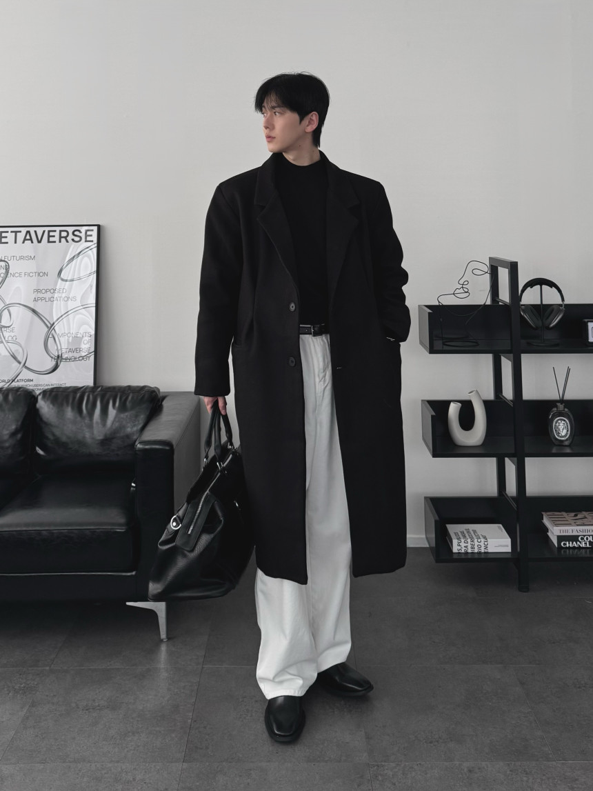 하객룩 두꺼운 울 모직 캐시미어 롱코트 오버핏코트 2color 상세 이미지 72