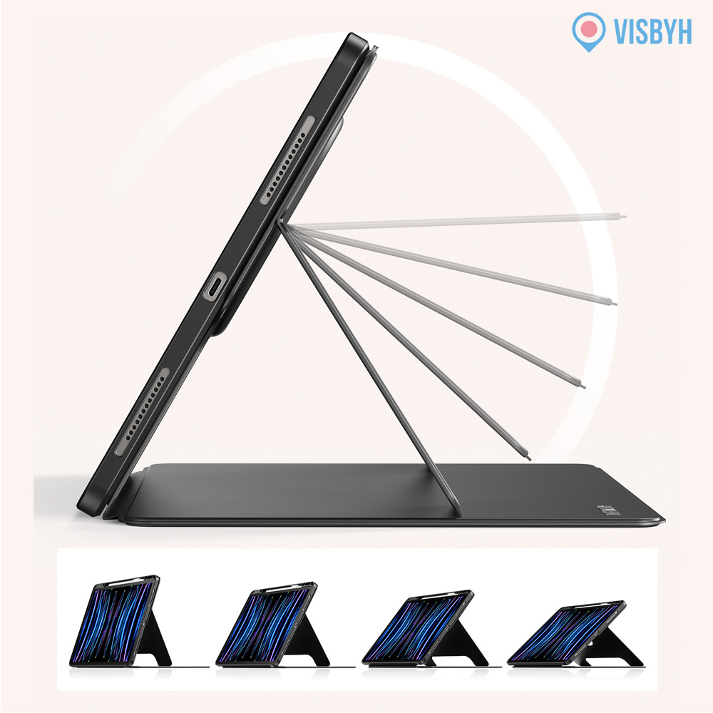 비스비 플렉스뷰 마그네틱 케이스/ 가로세로회전스탠딩/ 다크 그레이, 아이패드프로11 4세대 3세대 2세대 - 상세 이미지 3