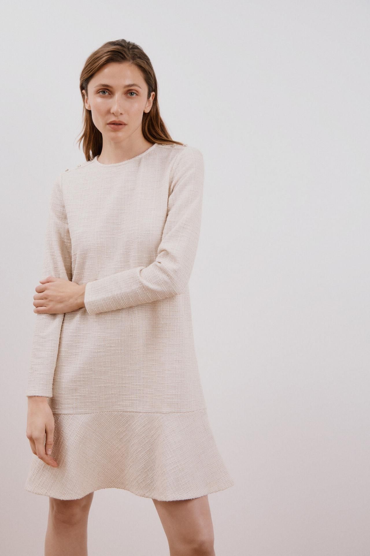 꼬르떼피엘 엘라스틱 트위드 원피스 5209848 BEIGE