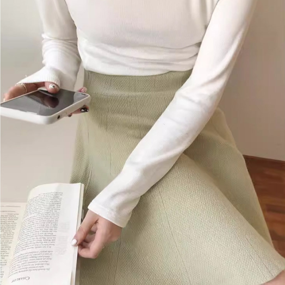 겨울플레어스커트 미니 밴딩 A라인 여성 하이웨스트 치마 - 상세 이미지 5