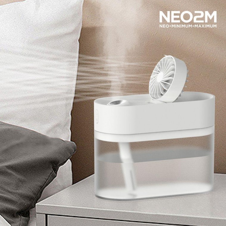 NEO2M 미니 무선 무드등 선풍기 가습기 930 화이트 휴대용 캠핑용 초음파 차량용