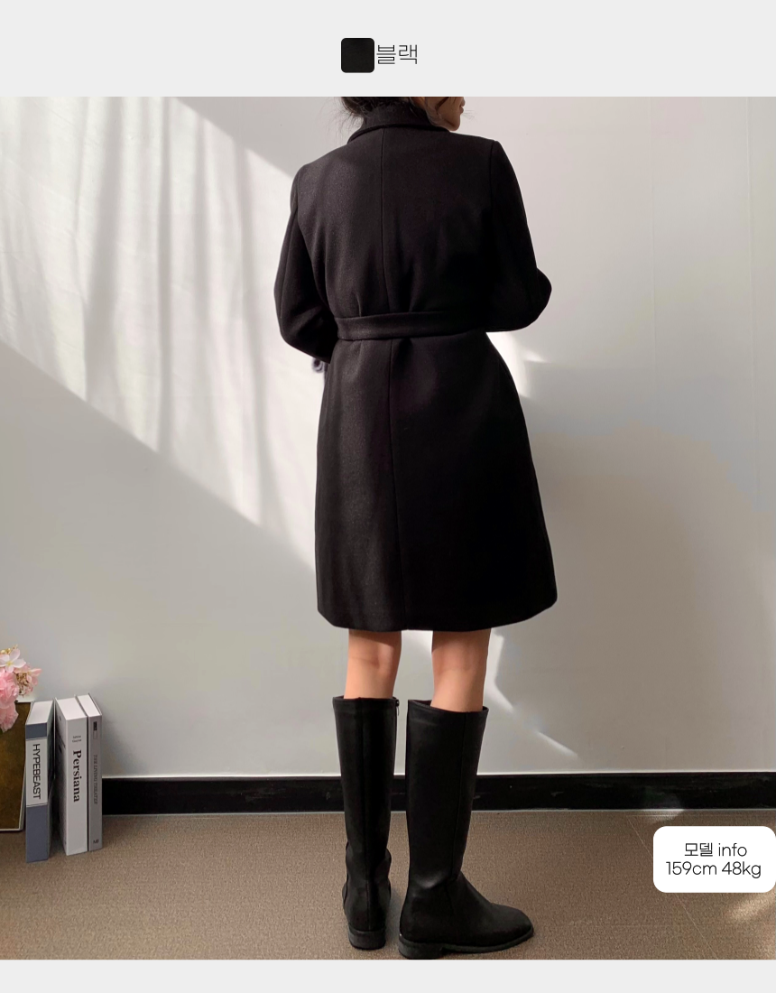 [누빔버전추가] 핏좋은 키작녀롱코트 누빔코트 더블코트 울 여성 겨울 가을 블랙 하객룩 상세 이미지 72