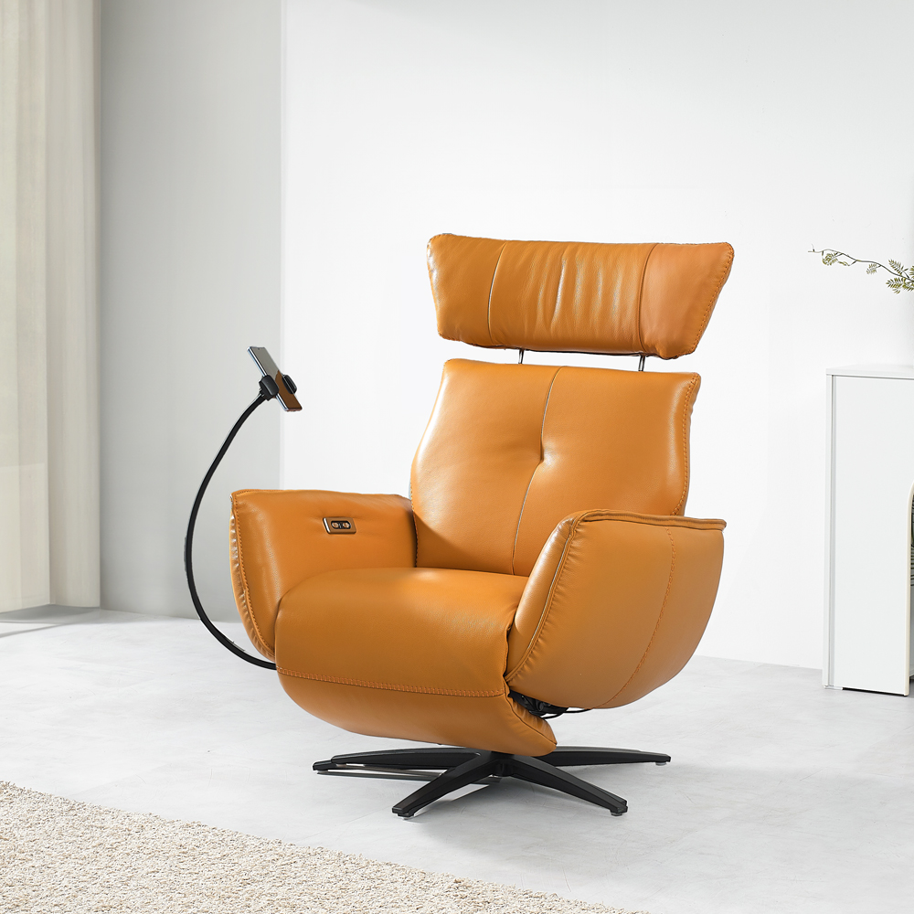 서광퍼니처 리즈 천연면피 가죽 1인 전동 리클라이너 소파 hw