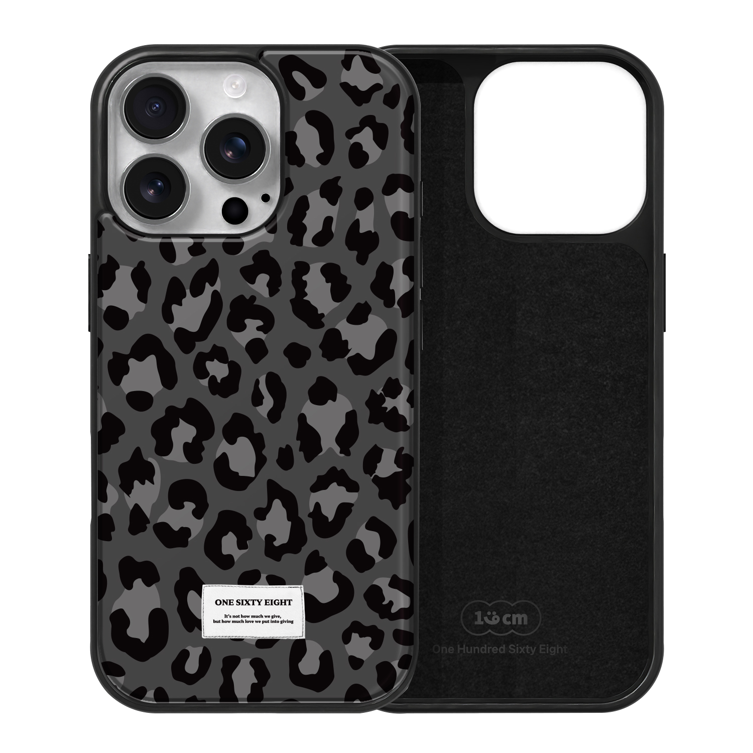 아이폰16 프로 케이스 맥세이프 하드 스웨이드 레오파드 딥그레이 - 상세 이미지 2