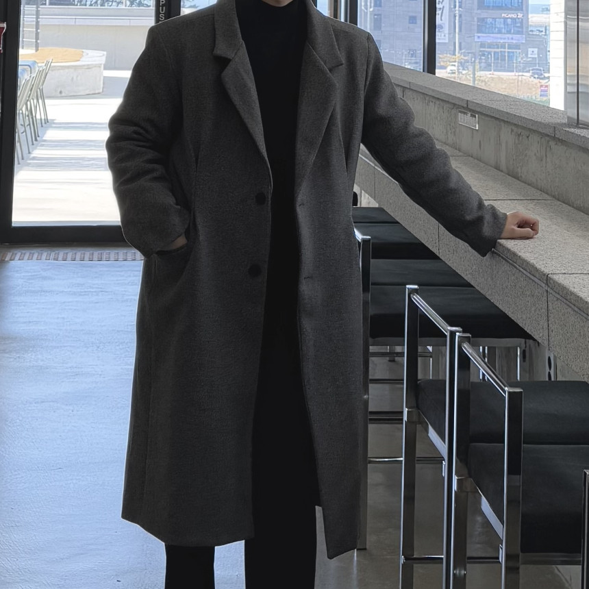 하객룩 두꺼운 울 모직 캐시미어 롱코트 오버핏코트 2color 상세 이미지 24