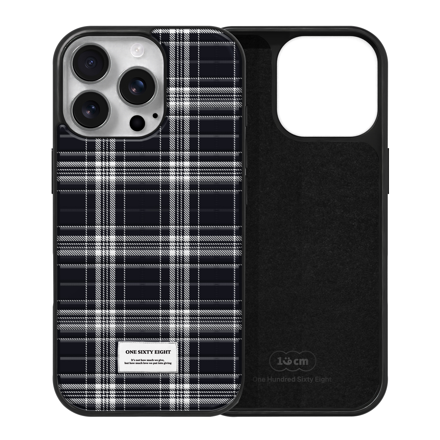 아이폰16 프로 케이스 맥세이프 스마트폰 스웨이드 모던 베이직 체크 - 상세 이미지 2