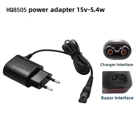 [해외]호환 필립스 전기 면도기용 충전기 코드 HQ8505 전원 Norelco 시리즈 3000 5000 6000 7000 9000 MG5950 MG7750 용 15V