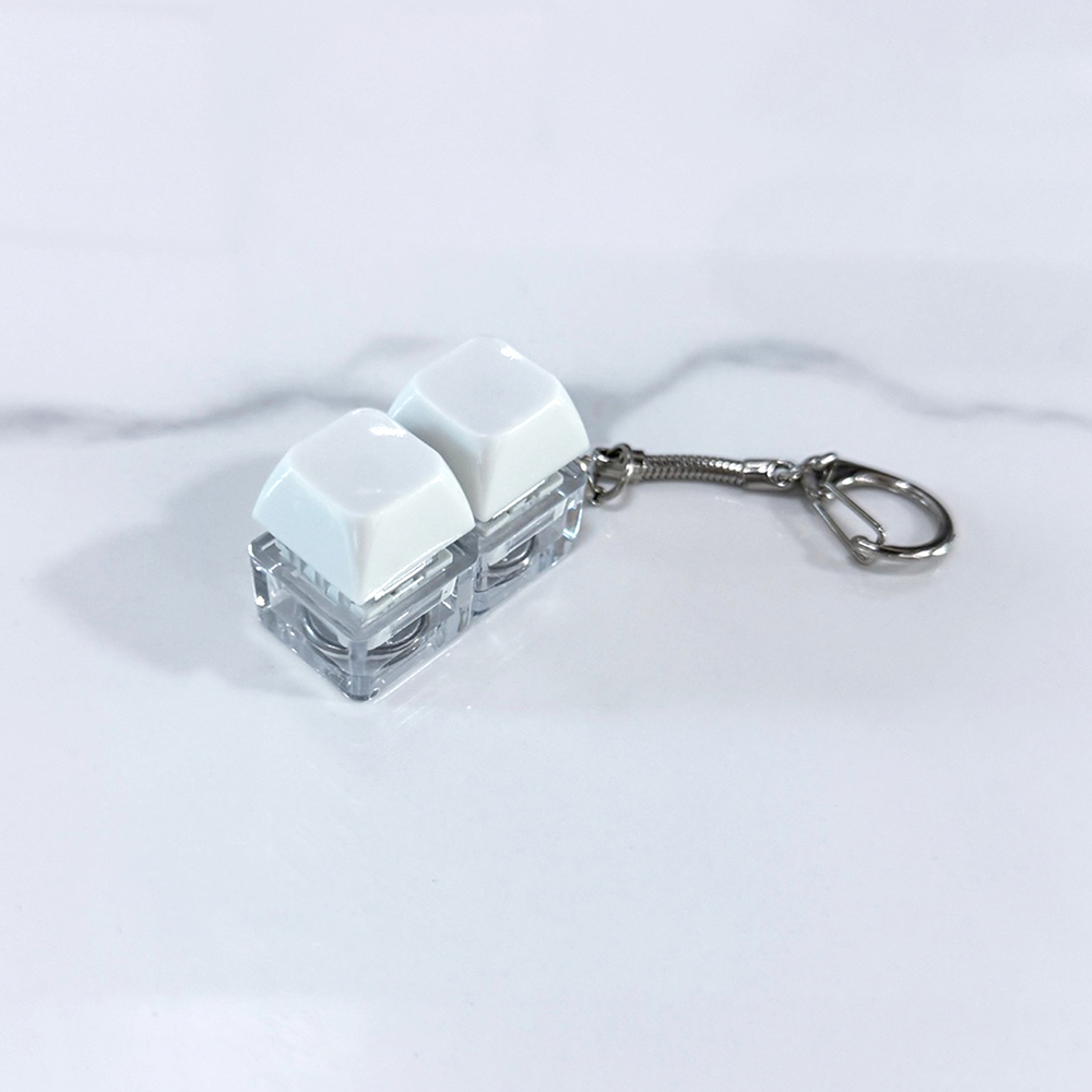 LED 키캡 열쇠고리 키링 스위치 딸깍이 선물 차키키링 화이트 2구 - 상품 이미지