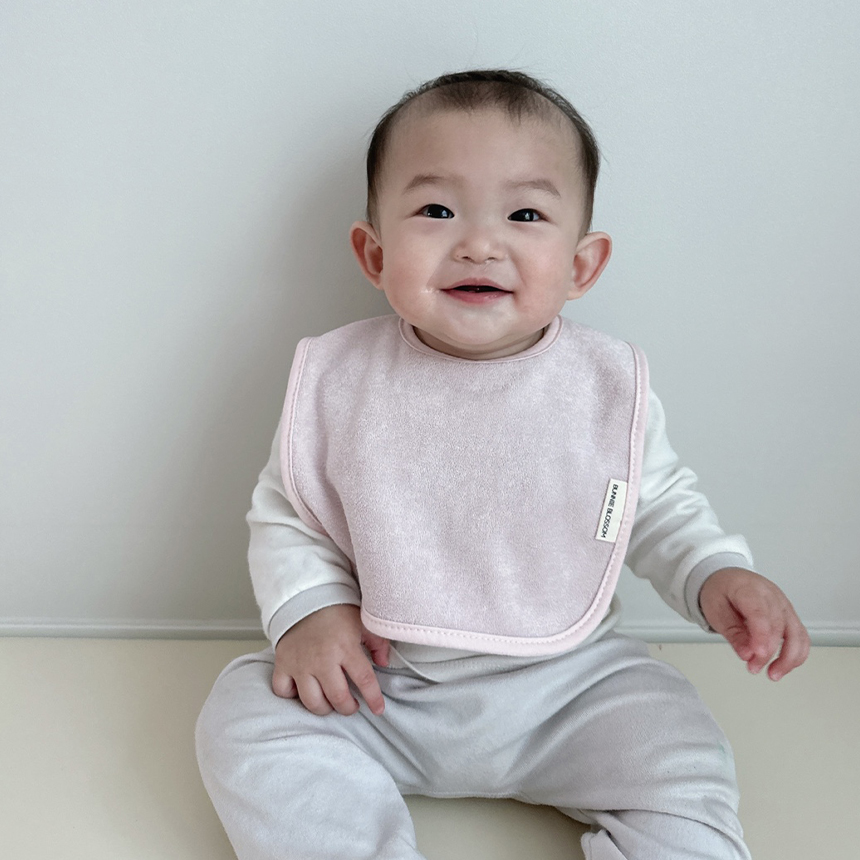바니블라썸 턱받이 아기 빅라운드테리 테리빕 유아 턱받이 두겹 페일블루 국내제작