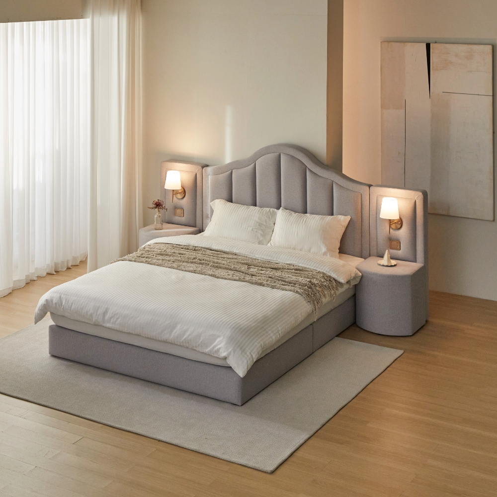 에덴느 루체 호텔침대 프레임 신혼부부 안방 호텔식 호텔형 조명 패브릭 라지킹 1700